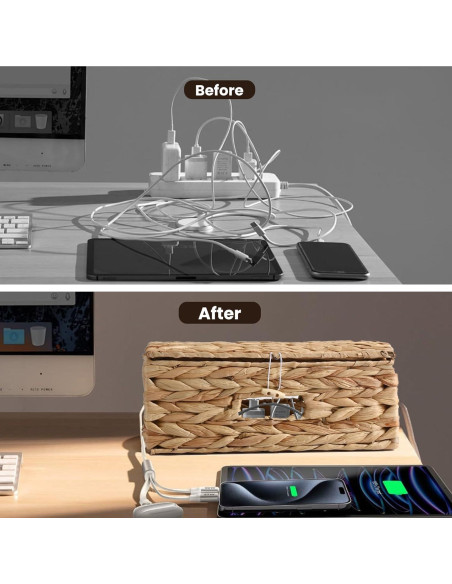 Organizador de Cables AccEncyc - 2 Cajas Tejidas a Mano