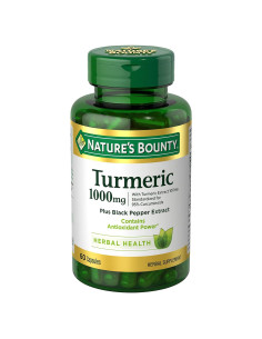 Extracto de Cúrcuma Nature's Bounty 1000mg con Pimienta Negra 60 Cápsulas