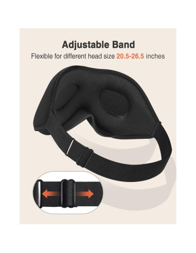 MABAO 2 Paquetes Máscaras de Sueño 3D Ajustables Bloqueo Luz