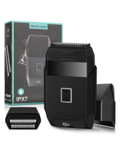 Afeitadora eléctrica Suttik negra impermeable para hombres