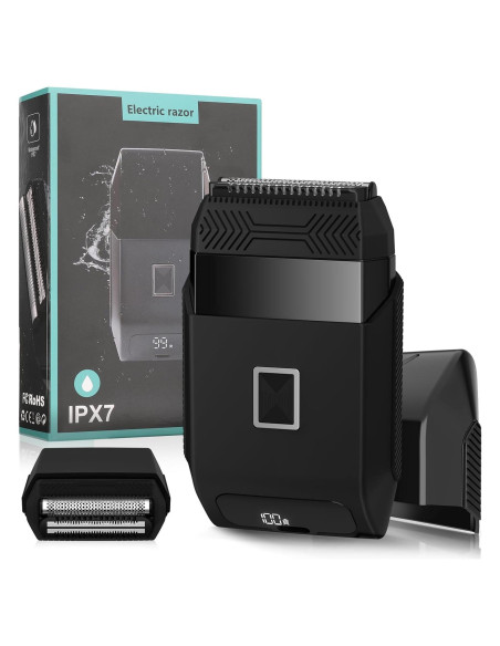 Afeitadora eléctrica Suttik negra impermeable para hombres