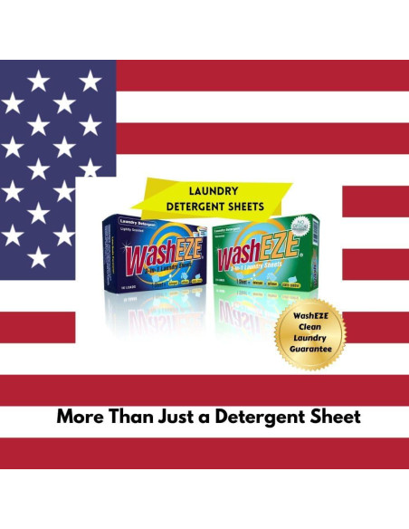 Hojas de Lavandería WashEZE 10 Ct - Detergente 3 en 1