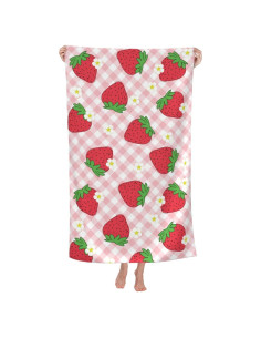 Toalla de Playa XLinTech Rosa Fresa Microfibra 79x129 cm