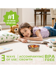 Cuenco de Succión para Niños OKAY ORANGE 280ml Acero Inoxidable 2