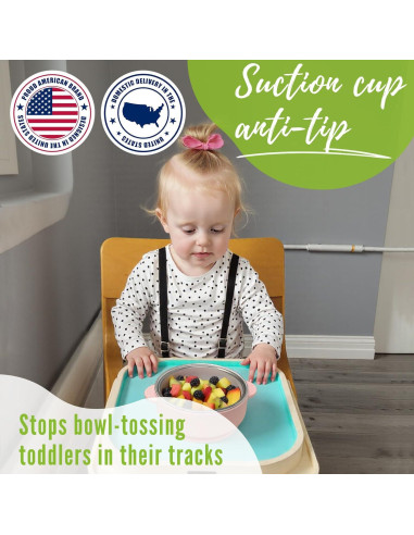 Cuenco de Succión para Niños OKAY ORANGE 280ml Acero Inoxidable