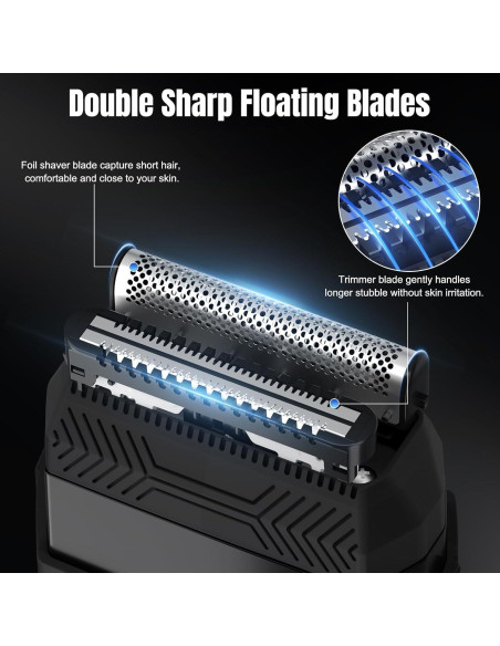 Afeitadora eléctrica Suttik negra impermeable para hombres