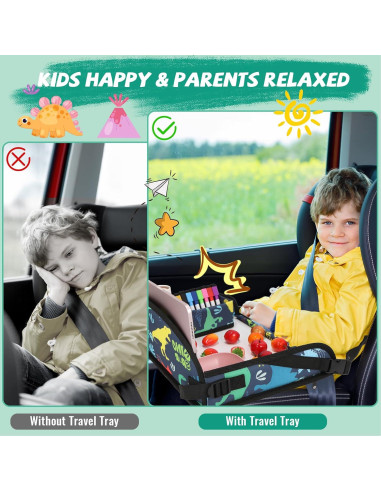 Bandeja de Viaje para Niños DxTing - Dinosaurio, 8 Marcadores