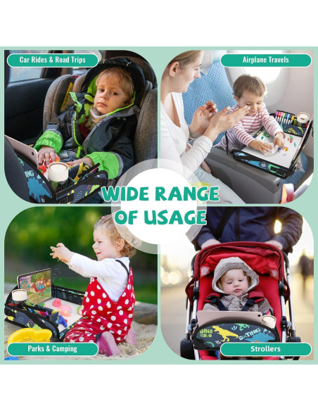 Bandeja de Viaje para Niños DxTing - Dinosaurio, 8 Marcadores