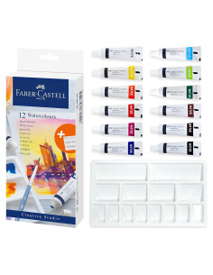 Juego de Pinturas Acuarelables Faber-Castell - 12 Tubos 9 ml
