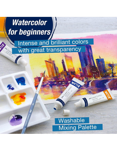 Juego de Pinturas Acuarelables Faber-Castell - 12 Tubos 9 ml