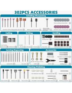 Kit de Accesorios para Herramienta Rotativa TOOLSBAT 302PCS 2