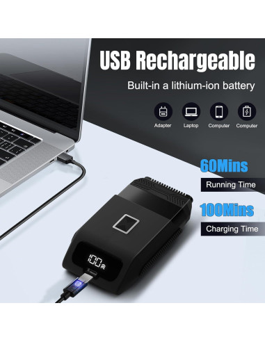 Afeitadora eléctrica Suttik negra impermeable para hombres