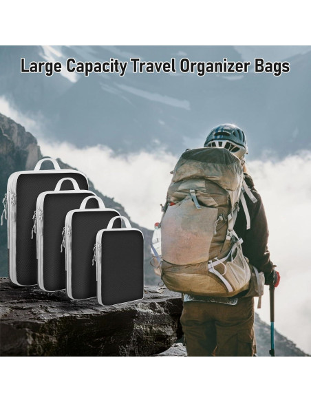 Set de 4 Cubos de Compresión YEEYAA para Empacar Viajes