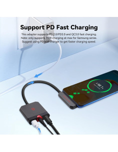 Adaptador USB C a 3.5mm y Cargador Rápido Nubia PA3104 2
