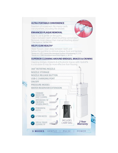 Hilo Dental Hidropik Mini Piksters - Irrigador Oral Portátil USB-C
