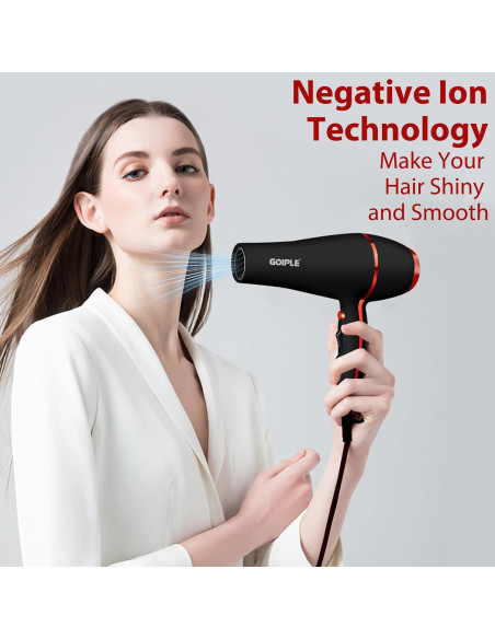 Kit Secador de Cabello 1800W Lockmio 13 Piezas Iónico Profesional