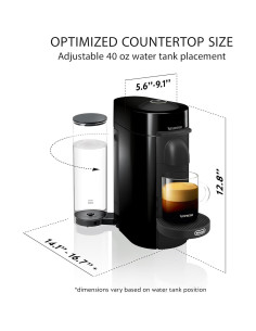 Cafetera De'Longhi Nespresso Vertuo Plus con Espumador y 40 Cápsulas 2