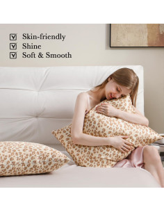 Funda de Almohada de Satén Softhour Leopardo 20x66 cm 2