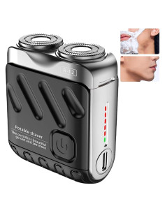 Mini Afeitadora Eléctrica para Barba 2024 - Portátil Negro