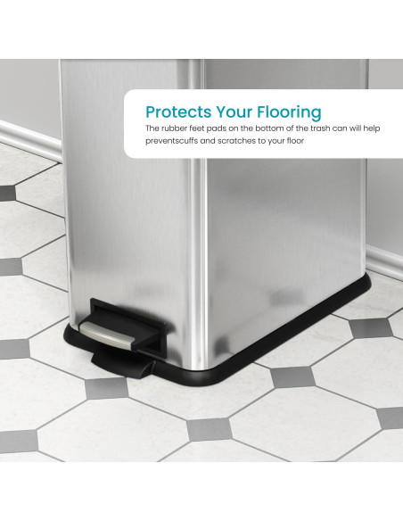 Bote de Basura Slim Home Zone Living 30L Acero Inoxidable Plata