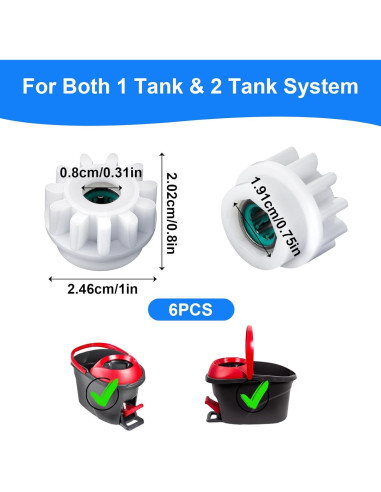 6 Piezas Repuesto Mopa Giratoria LLOUSSAK Compatible O-Cedar