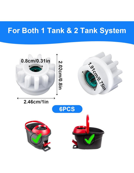 6 Piezas Repuesto Mopa Giratoria LLOUSSAK Compatible O-Cedar