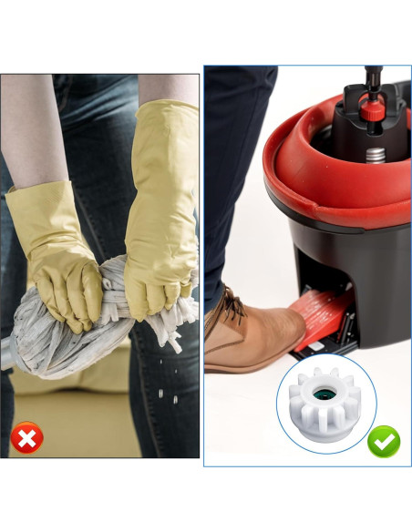 6 Piezas Repuesto Mopa Giratoria LLOUSSAK Compatible O-Cedar