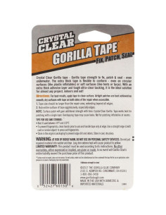 Cinta de Ducto Transparente Gorilla Crystal Clear 4.8 cm x 4.57 m 2