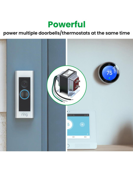 Transformador de Timbre 24V 40VA Auspow - Compatible con Ring y Nest