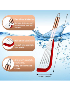 Espátula Ranurada Flexible Boao de Acero Inoxidable 30 cm 2