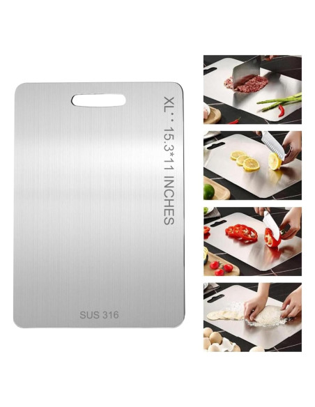 Tabla de Cortar de Titanio 100% Puro 39x28 cm - Apta Lavavajillas