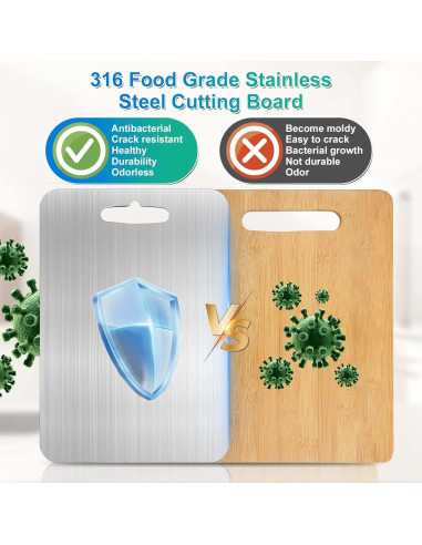 Tabla de Cortar de Titanio 100% Puro 39x28 cm - Apta Lavavajillas