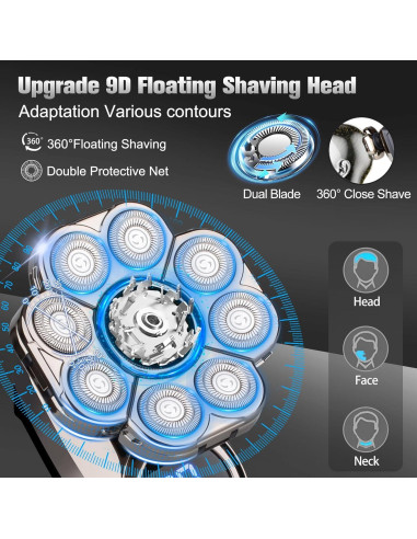 Afeitadora Eléctrica 9D Handsomemen Impermeable 5 en 1