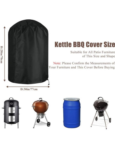 Funda de Parrilla Redonda Flymer 30" D Impermeable