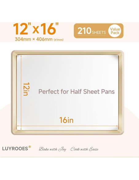 210 Hojas de Papel Pergamino LUYROOES 30.4x40.6 cm Anti-Adherente