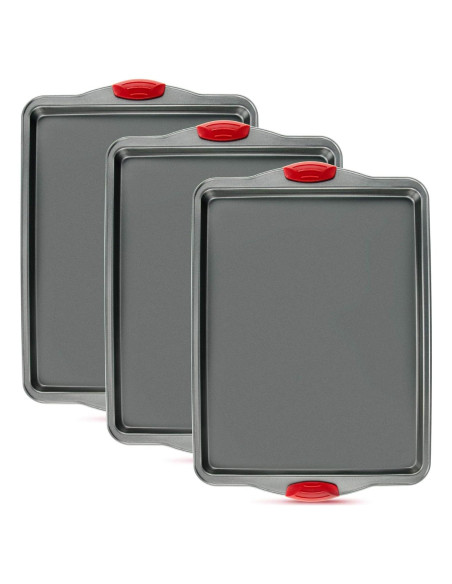 Juego de Bandejas para Hornear Boxiki Kitchen - Set de 3, Acero al Carbono Antiadherente