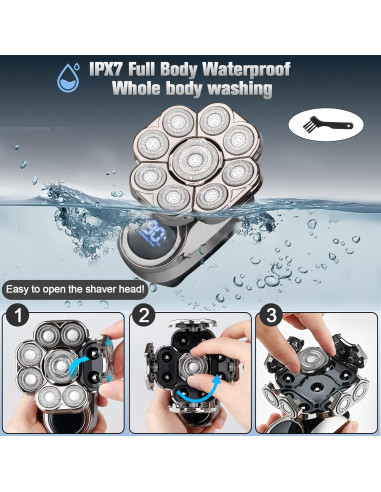 Afeitadora Eléctrica 9D Handsomemen Impermeable 5 en 1