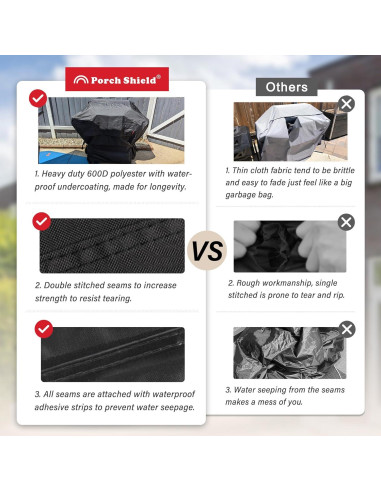 Cubierta para Parrilla a Gas Porch Shield 62x24x48cm Impermeable