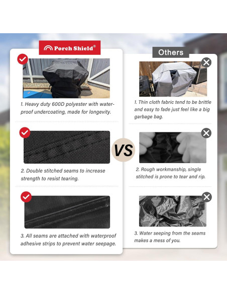 Cubierta para Parrilla a Gas Porch Shield 62x24x48cm Impermeable