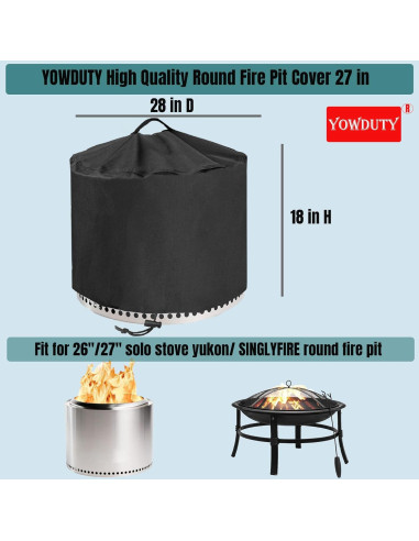 Cubierta Redonda Impermeable YOWDUTY para Fogón Yukon 71 cm