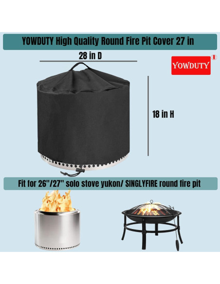 Cubierta Redonda Impermeable YOWDUTY para Fogón Yukon 71 cm