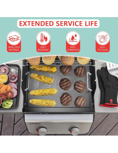 Plancha de Acero al Carbono WEBROIL para Parrillas Weber Spirit 200