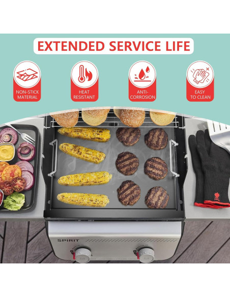 Plancha de Acero al Carbono WEBROIL para Parrillas Weber Spirit 200