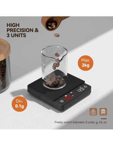 Báscula de café Bucanim Mini3 0.1g alta precisión 2kg