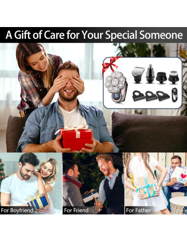 Afeitadora Eléctrica 9D Handsomemen Impermeable 5 en 1