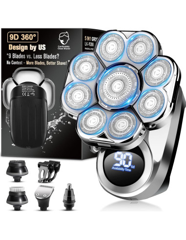 Afeitadora Eléctrica 9D Handsomemen Impermeable 5 en 1