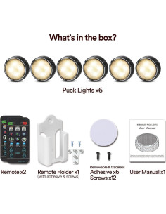 Luces LED Disco Inalámbricas Adhesivas 6 Pzas Control Remoto 2
