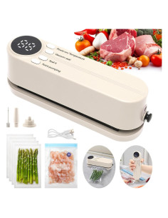 Mini Sellador de Vacío XuYelora Blanco 3 en 1 Recargable