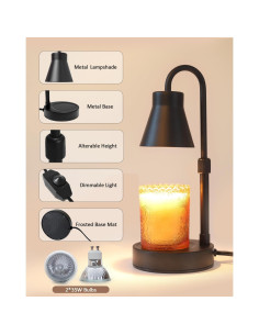 Lámpara Calentadora de Velas Elenhome 2 Paquetes Altura Ajustable 2