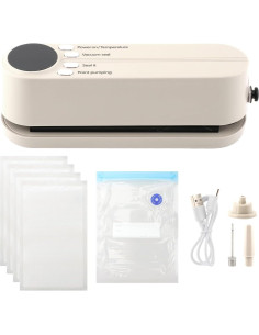 Mini Sellador de Vacío XuYelora Blanco 3 en 1 Recargable 2